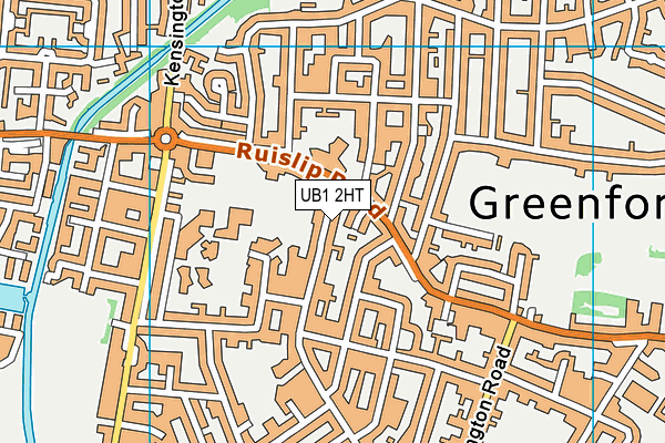 UB1 2HT map - OS VectorMap District (Ordnance Survey)