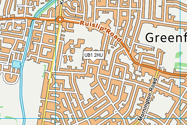 UB1 2HU map - OS VectorMap District (Ordnance Survey)