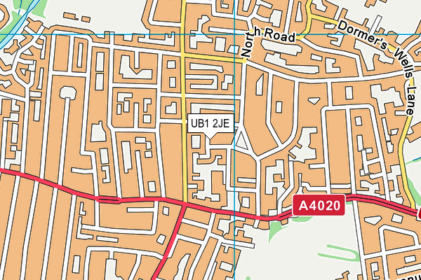 UB1 2JE map - OS VectorMap District (Ordnance Survey)