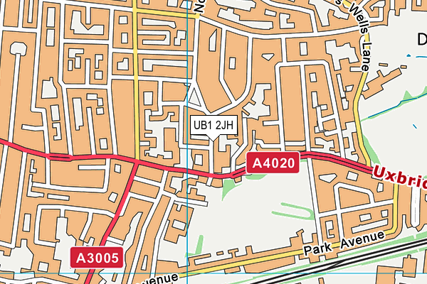 UB1 2JH map - OS VectorMap District (Ordnance Survey)