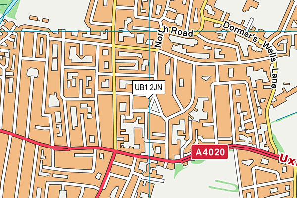 UB1 2JN map - OS VectorMap District (Ordnance Survey)