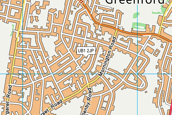 UB1 2JP map - OS VectorMap District (Ordnance Survey)