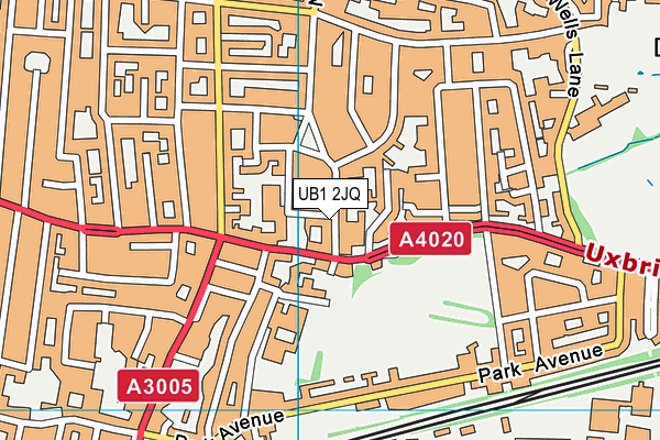 UB1 2JQ map - OS VectorMap District (Ordnance Survey)