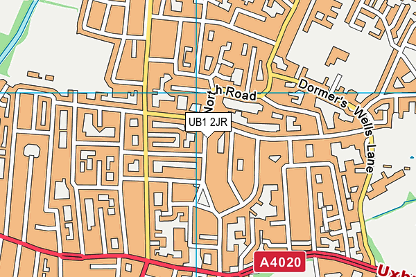 UB1 2JR map - OS VectorMap District (Ordnance Survey)