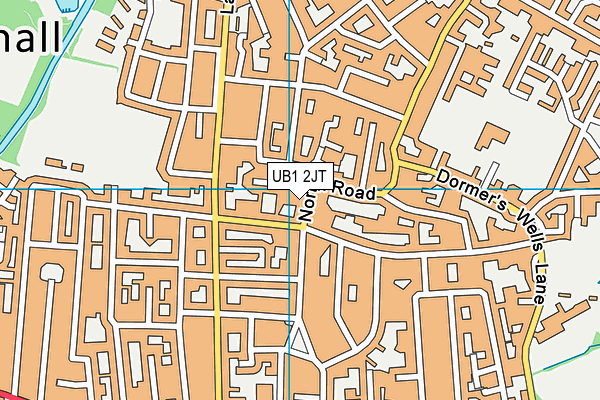 UB1 2JT map - OS VectorMap District (Ordnance Survey)