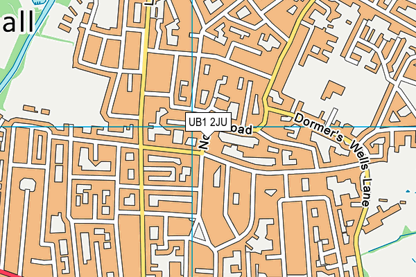 UB1 2JU map - OS VectorMap District (Ordnance Survey)
