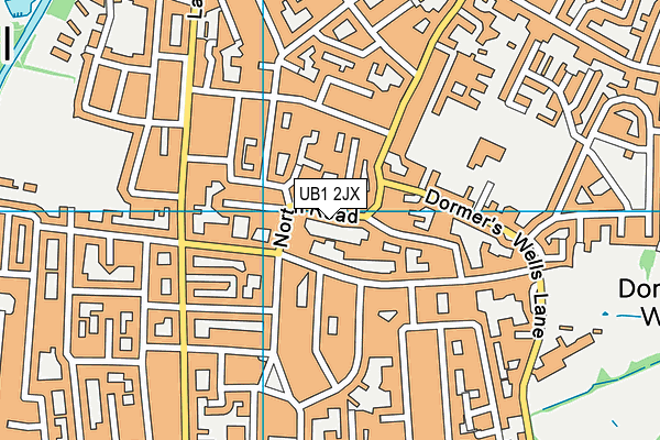 UB1 2JX map - OS VectorMap District (Ordnance Survey)