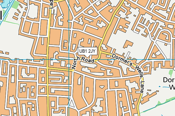 UB1 2JY map - OS VectorMap District (Ordnance Survey)