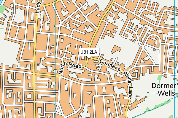 UB1 2LA map - OS VectorMap District (Ordnance Survey)