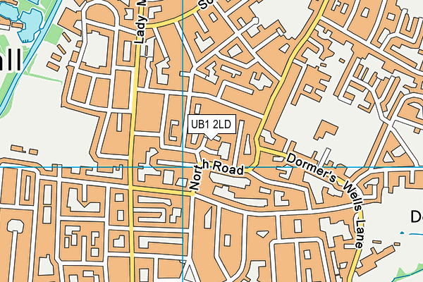 UB1 2LD map - OS VectorMap District (Ordnance Survey)