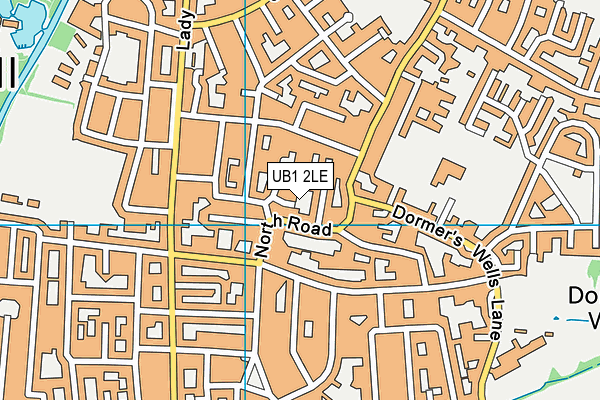 UB1 2LE map - OS VectorMap District (Ordnance Survey)
