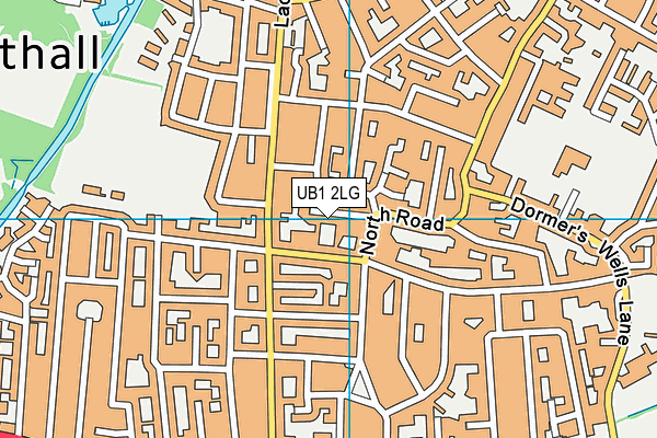 UB1 2LG map - OS VectorMap District (Ordnance Survey)