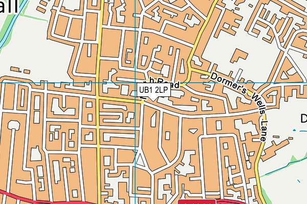 UB1 2LP map - OS VectorMap District (Ordnance Survey)