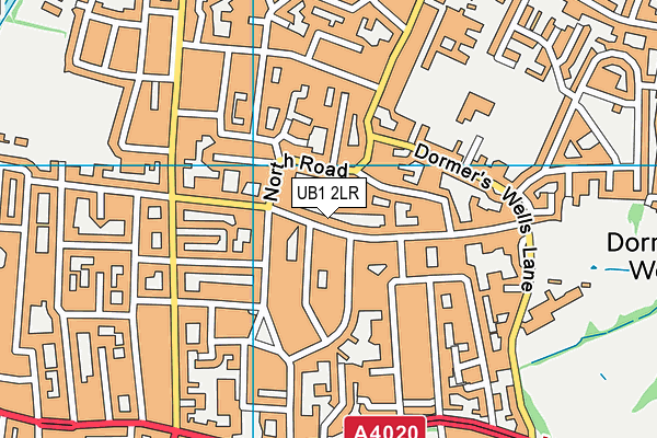 UB1 2LR map - OS VectorMap District (Ordnance Survey)