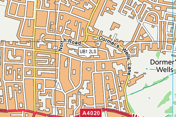 UB1 2LS map - OS VectorMap District (Ordnance Survey)