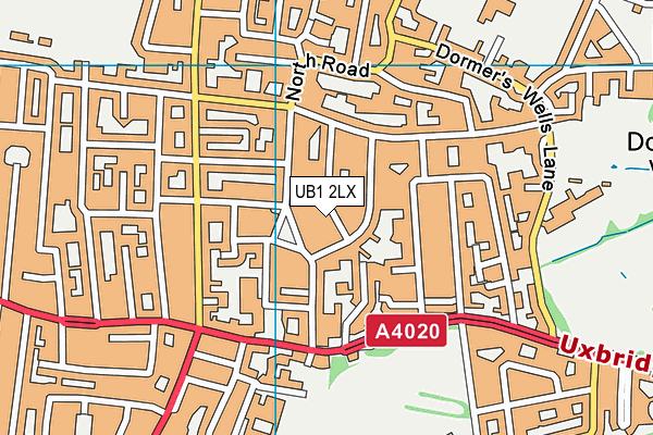 UB1 2LX map - OS VectorMap District (Ordnance Survey)