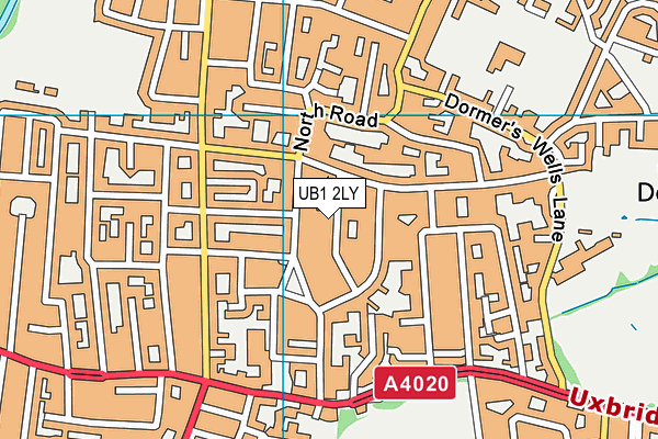 UB1 2LY map - OS VectorMap District (Ordnance Survey)