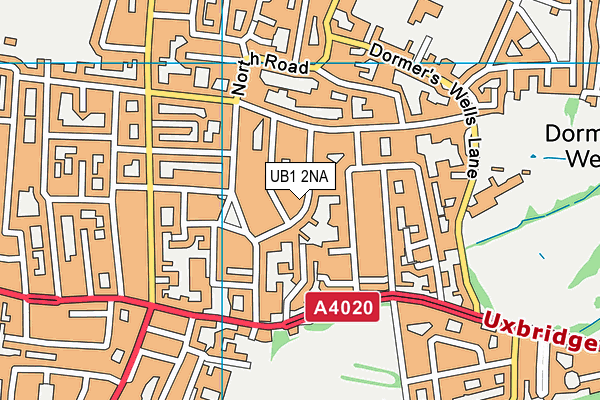 UB1 2NA map - OS VectorMap District (Ordnance Survey)