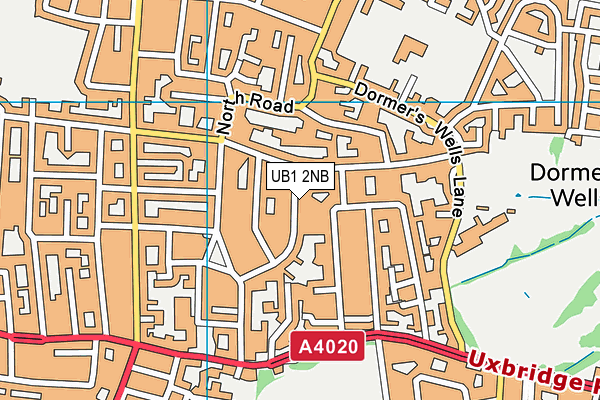 UB1 2NB map - OS VectorMap District (Ordnance Survey)