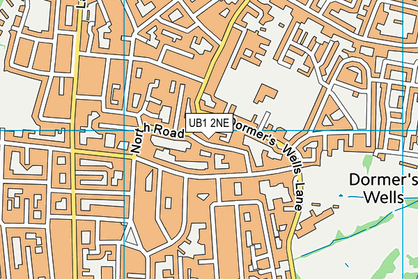 UB1 2NE map - OS VectorMap District (Ordnance Survey)