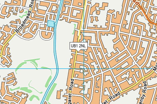 UB1 2NL map - OS VectorMap District (Ordnance Survey)