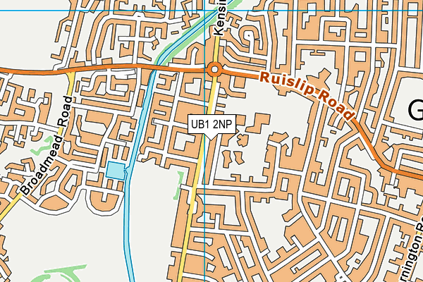 UB1 2NP map - OS VectorMap District (Ordnance Survey)