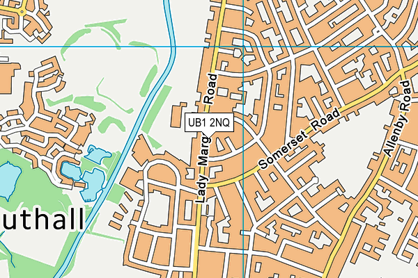 UB1 2NQ map - OS VectorMap District (Ordnance Survey)