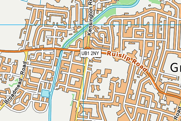UB1 2NY map - OS VectorMap District (Ordnance Survey)