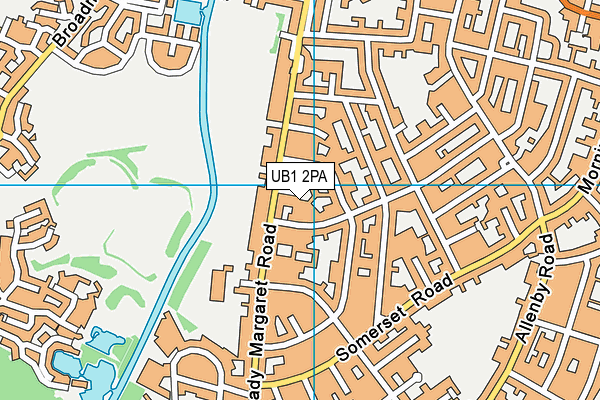 UB1 2PA map - OS VectorMap District (Ordnance Survey)