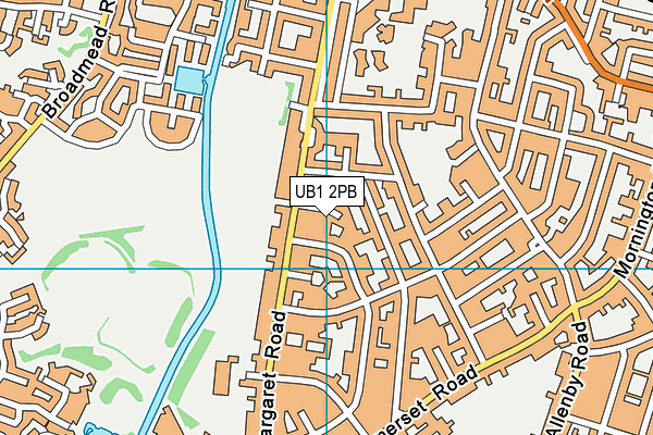 UB1 2PB map - OS VectorMap District (Ordnance Survey)