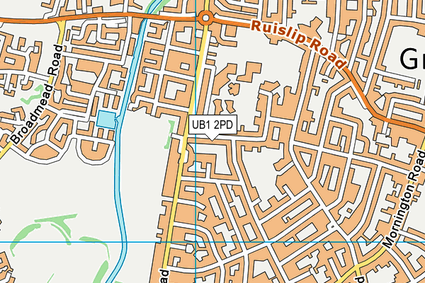 UB1 2PD map - OS VectorMap District (Ordnance Survey)