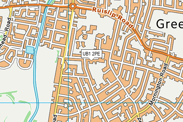 UB1 2PE map - OS VectorMap District (Ordnance Survey)