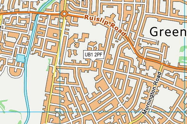 UB1 2PF map - OS VectorMap District (Ordnance Survey)