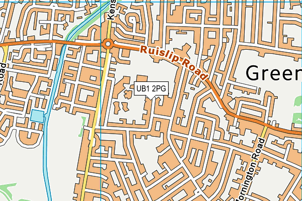 UB1 2PG map - OS VectorMap District (Ordnance Survey)
