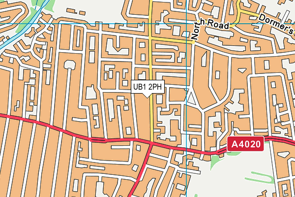 UB1 2PH map - OS VectorMap District (Ordnance Survey)