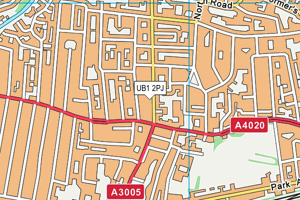 UB1 2PJ map - OS VectorMap District (Ordnance Survey)