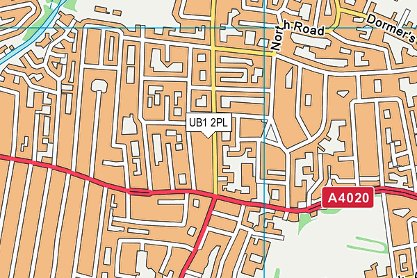 UB1 2PL map - OS VectorMap District (Ordnance Survey)