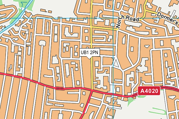 UB1 2PN map - OS VectorMap District (Ordnance Survey)