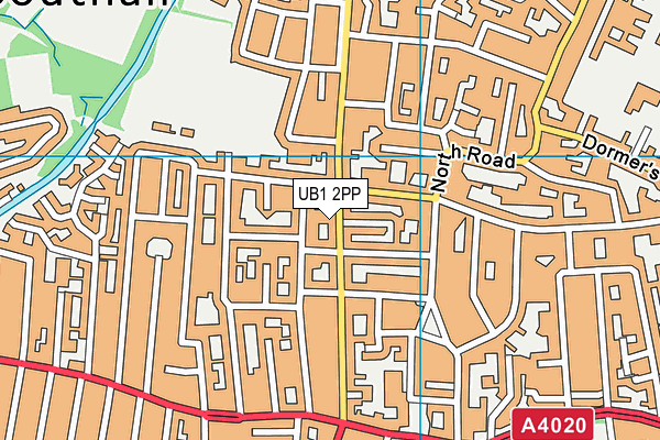 UB1 2PP map - OS VectorMap District (Ordnance Survey)