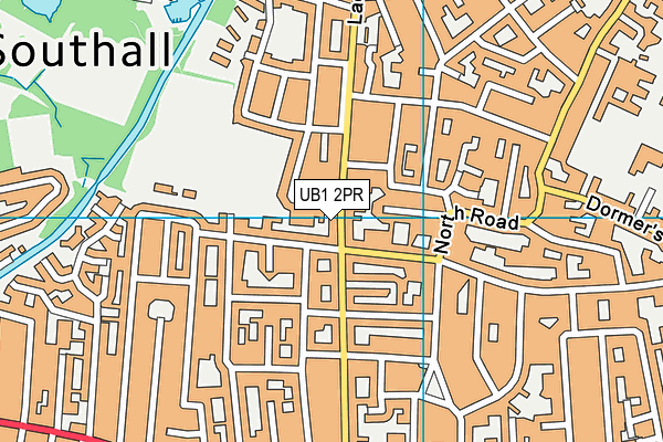 UB1 2PR map - OS VectorMap District (Ordnance Survey)