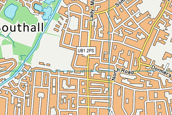 UB1 2PS map - OS VectorMap District (Ordnance Survey)