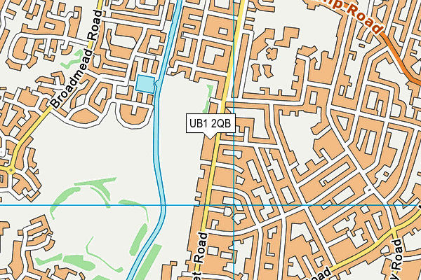 UB1 2QB map - OS VectorMap District (Ordnance Survey)