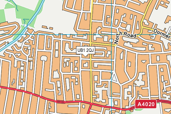 UB1 2QJ map - OS VectorMap District (Ordnance Survey)