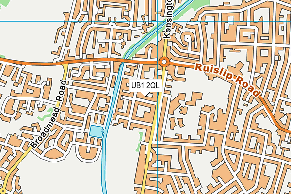 UB1 2QL map - OS VectorMap District (Ordnance Survey)