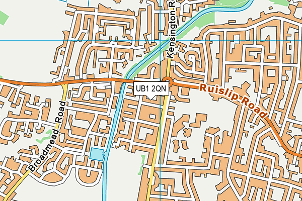 UB1 2QN map - OS VectorMap District (Ordnance Survey)