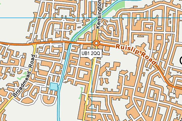 UB1 2QQ map - OS VectorMap District (Ordnance Survey)