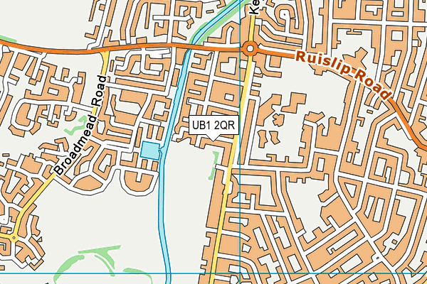 UB1 2QR map - OS VectorMap District (Ordnance Survey)