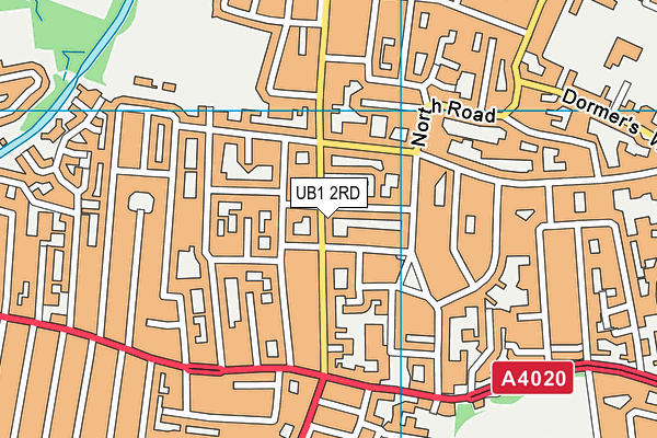 UB1 2RD map - OS VectorMap District (Ordnance Survey)