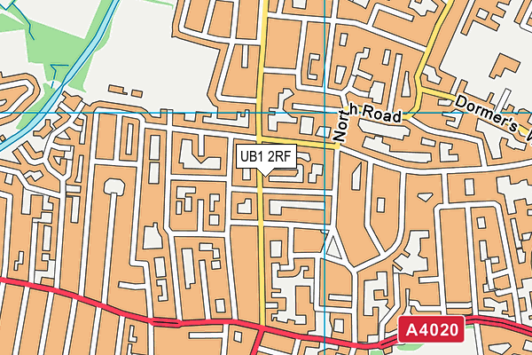 UB1 2RF map - OS VectorMap District (Ordnance Survey)