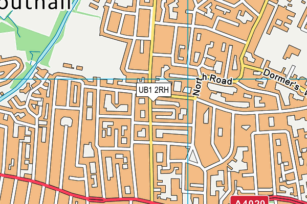 UB1 2RH map - OS VectorMap District (Ordnance Survey)